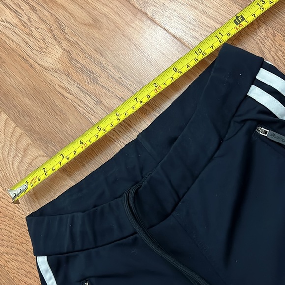 Adidas 3 Striped Joggers Navy Blue & White - Picture 5 of 9